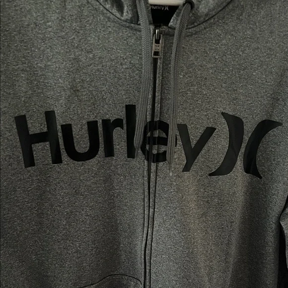 Hurley Men's Charcoal Zip-Up Sweater - Picture 2 of 6